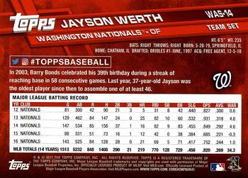 2017 Topps Washington Nationals #WAS-14 Jayson Werth Back