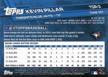 2017 Topps Toronto Blue Jays #TOR-3 Kevin Pillar Back
