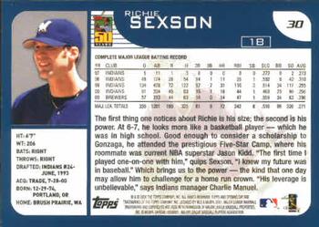 2001 Topps Opening Day #30 Richie Sexson Back