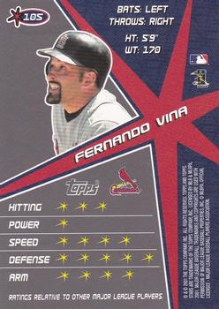 2001 Topps Stars #105 Fernando Vina Back