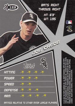 2001 Topps Stars #153 Joe Crede Back