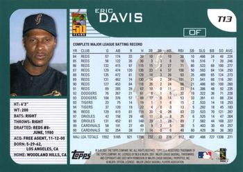 2001 Topps Traded & Rookies #T13 Eric Davis Back