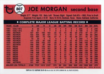 2001 Topps Traded & Rookies #T127 Joe Morgan Back