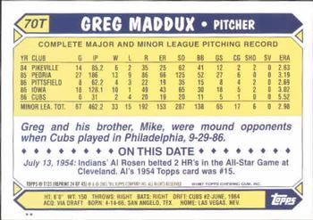 2001 Topps Traded & Rookies #T123 Greg Maddux Back