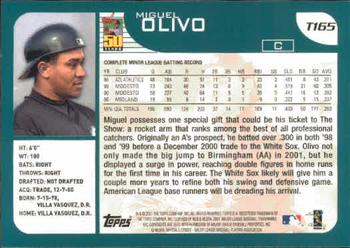 2001 Topps Traded & Rookies #T165 Miguel Olivo Back