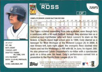 2001 Topps Traded & Rookies #T225 Cody Ross Back