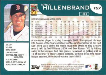 2001 Topps Traded & Rookies #T67 Shea Hillenbrand Back