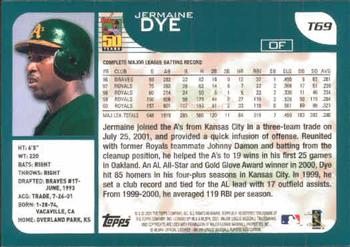 2001 Topps Traded & Rookies #T69 Jermaine Dye Back