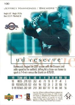 2001 UD Reserve #100 Jeffrey Hammonds Back