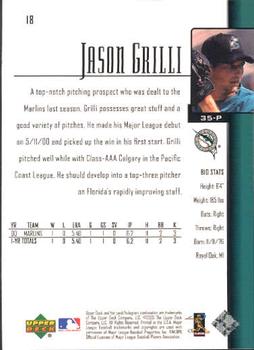 2001 Upper Deck #18 Jason Grilli Back