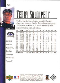 2001 Upper Deck #258 Terry Shumpert Back