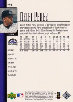 2001 Upper Deck #259 Neifi Perez Back