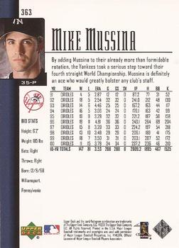 2001 Upper Deck #363 Mike Mussina Back
