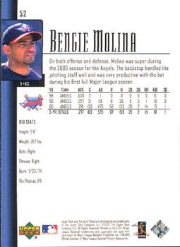 2001 Upper Deck #52 Bengie Molina Back