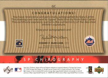2003 SP Authentic - Chirography World Series Heroes Gold #GC Gary Carter Back