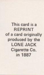 1988 Fritsch 1887 Lone Jack Cigarette (N370) Reprint #NNO Charlie Comiskey Back