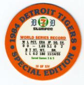 1985 7-Eleven Detroit Tigers Special Edition Coins #IV Willie Hernandez Back