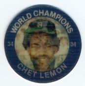 1985 7-Eleven Detroit Tigers Special Edition Coins #VI Chet Lemon Front