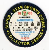 1985 7-Eleven Super Star Sports Coins: East Region #VI JH Mike Boddicker Back