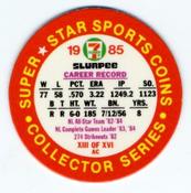 1985 7-Eleven Super Star Sports Coins: Great Lakes Region #XIII AC Mario Soto Back