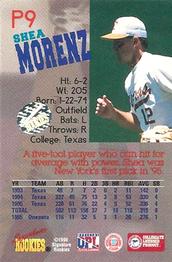 1996 Signature Rookies Old Judge - Peak Picks Signatures #P9 Shea Morenz Back