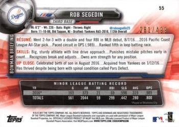 2017 Bowman - Silver #55 Rob Segedin Back