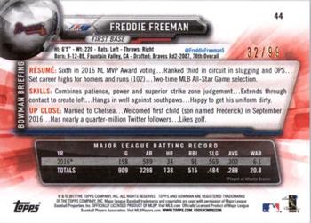 2017 Bowman - Green #44 Freddie Freeman Back