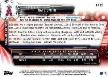 2017 Bowman - Prospects #BP93 Nate Smith Back