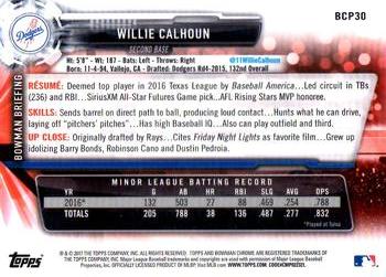 2017 Bowman - Chrome Prospects #BCP30 Willie Calhoun Back