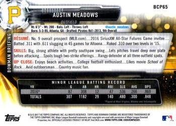2017 Bowman - Chrome Prospects #BCP65 Austin Meadows Back