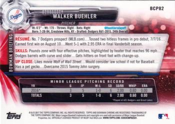 2017 Bowman - Chrome Prospects #BCP82 Walker Buehler Back