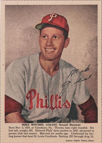 1950 Philadelphia Inquirer Philadelphia Phillies #NNO Mike Mitchell Goliat Front