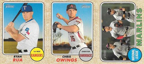 2017 Topps Heritage - 1968 Advertising Panels #NNO Ryan Rua / Chris Owings / Miami Marlins Front
