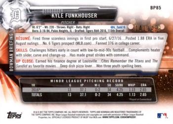 2017 Bowman - Prospects Silver #BP85 Kyle Funkhouser Back
