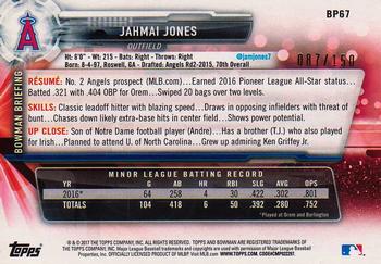 2017 Bowman - Prospects Blue #BP67 Jahmai Jones Back