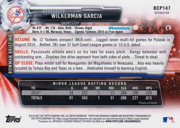 2017 Bowman - Chrome Prospects Refractors #BCP147 Wilkerman Garcia Back