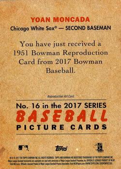 2017 Bowman - 1951 Bowman Chrome #16 Yoan Moncada Back