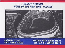 1988 Fleer Classic Miniatures - Logo Stickers (Stripes) #NNO New York Yankees Back