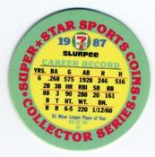 1987 7-Eleven Super Star Sports Coins: West Region #VIII AH Mike Marshall Back