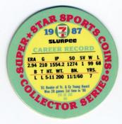 1987 7-Eleven Super Star Sports Coins: West Region #XVI AH Fernando Valenzuela Back