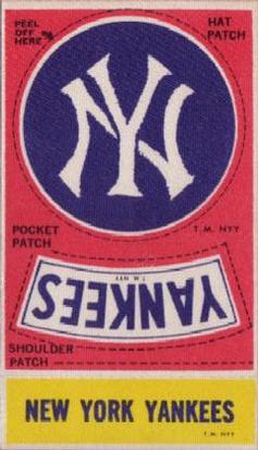 1968-72 Fleer Cloth Baseball Emblems Tallboys #NNO New York Yankees Front