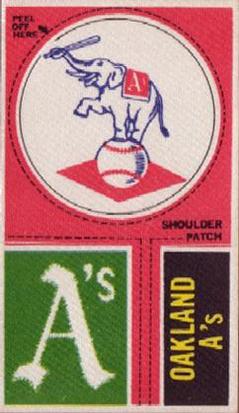 1968-72 Fleer Cloth Baseball Emblems Tallboys #NNO Oakland A's Front
