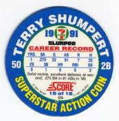 1991 Score 7-Eleven Superstar Action Coins: Florida Region #15 OG Terry Shumpert Back