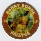 1991 Score 7-Eleven Superstar Action Coins: Northeast Region #2 RL Barry Bonds Front