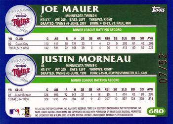 2003 Topps - Black #680 Joe Mauer / Justin Morneau  Back