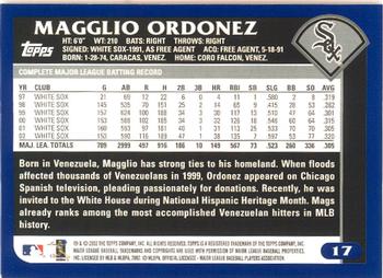 2003 Topps - Home Team Advantage #17 Magglio Ordonez Back