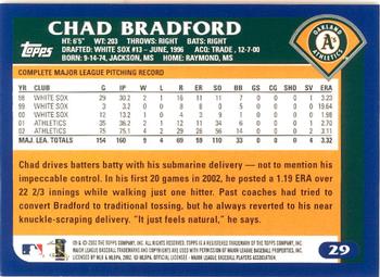 2003 Topps - Home Team Advantage #29 Chad Bradford Back
