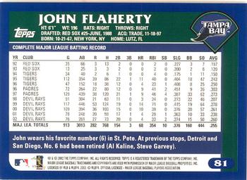 2003 Topps - Home Team Advantage #81 John Flaherty Back