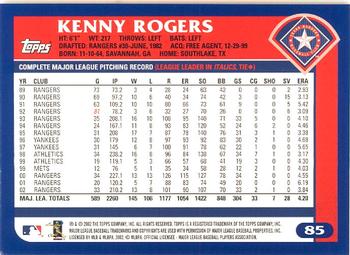 2003 Topps - Home Team Advantage #85 Kenny Rogers Back