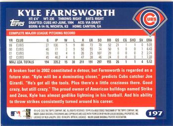 2003 Topps - Home Team Advantage #197 Kyle Farnsworth Back